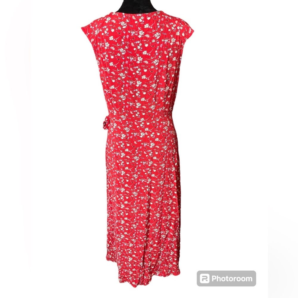 Sanctuary Red & White Floral Sleeveless Maxi Dress- 100% Rayon - Picture 4 of 9